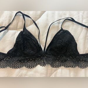 Victoria’s Secret black lace bralette; new condition!